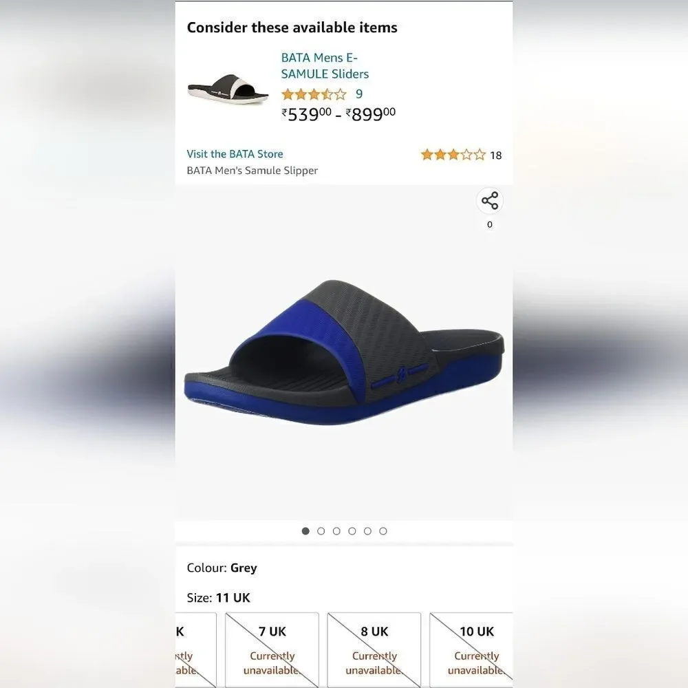 BATA Men's Samule Slipper Slides